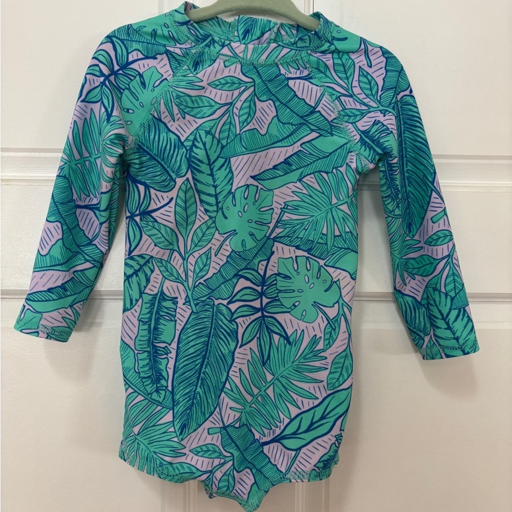 Tropical Leaf Kids Swimwear EUC